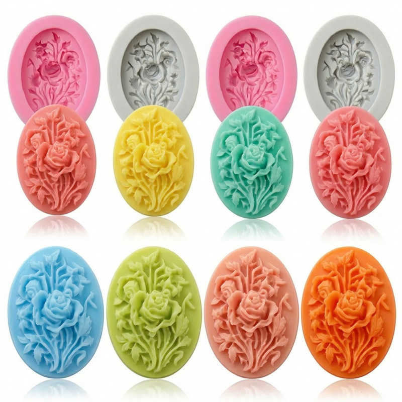 Soap Making Instructions - 4 moldes de silicone com formato